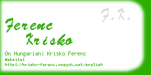 ferenc krisko business card